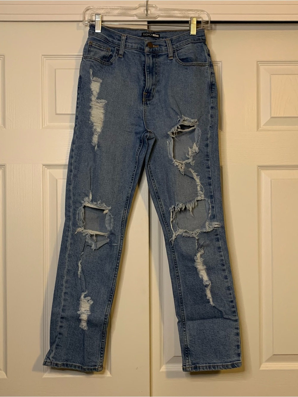 Fashion Nova Distressed Straight Jeans